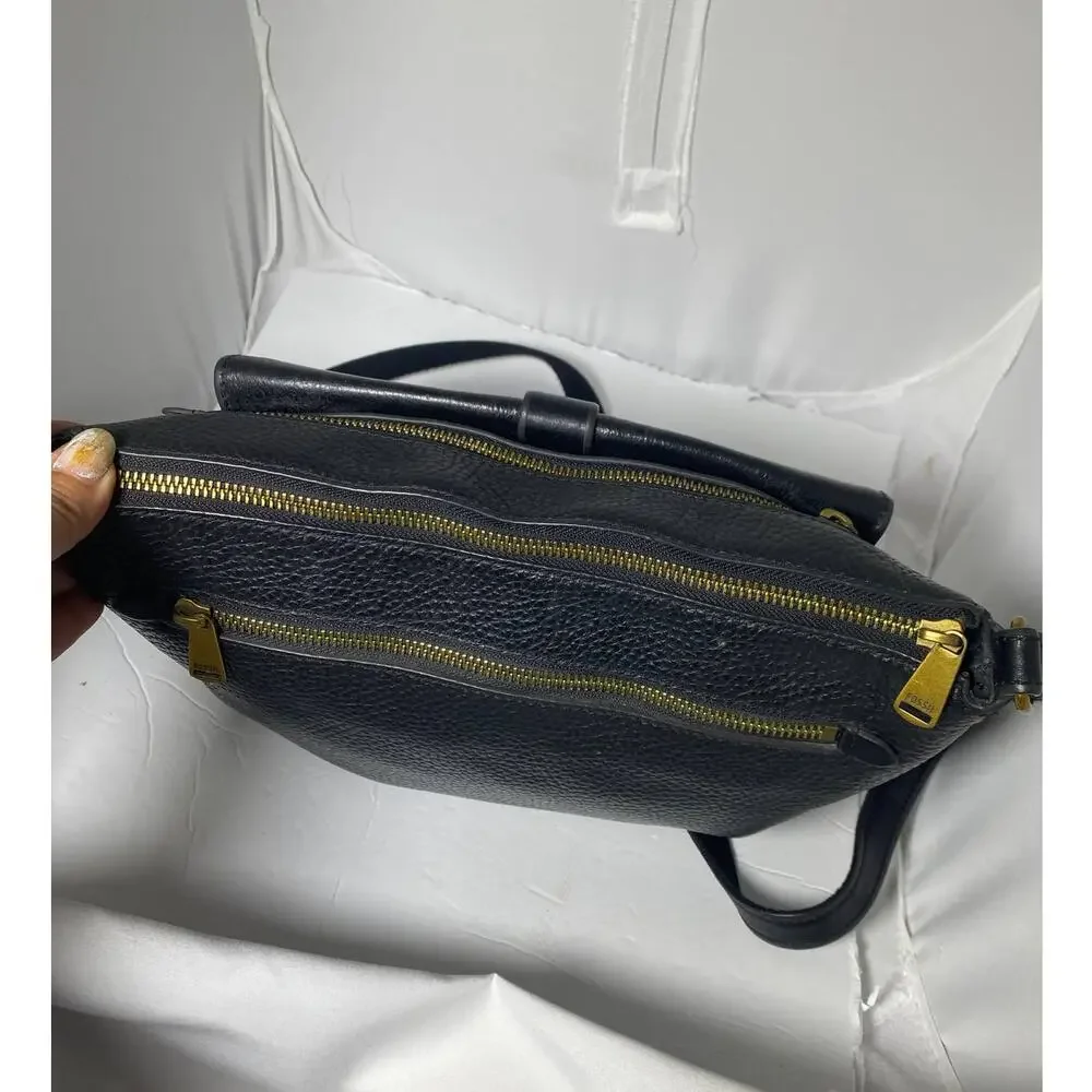 Fossil black leather Crossbody VTG